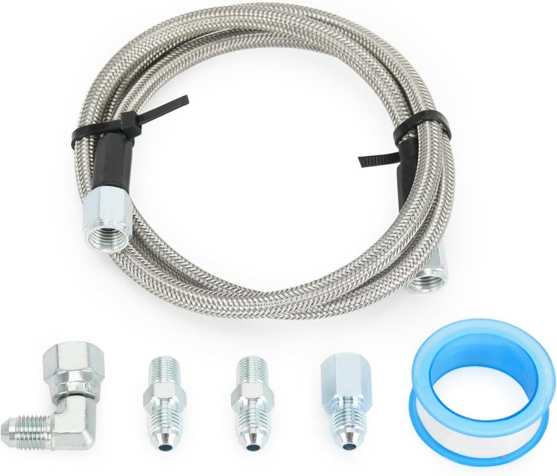 SJDYYMX 36 inch Stainless Braided Line 4AN Multi Size Remote Turbocharger Sensor Teflon Gauge Line Kit - Image 1